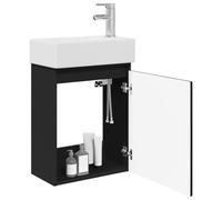 vidaXL Mueble bajo lavabo con grifo negro,