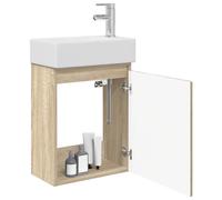 vidaXL Mueble bajo lavabo con grifo Sonoma, roble