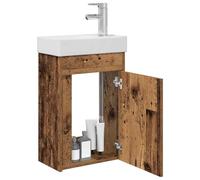vidaXL Mueble bajo lavabo de baño con grifo de madera vieja, moderno lavabo, práctico espacio de almacenamiento, diseño elegante, lavabo funcional para mejor organización
