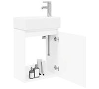 vidaXL Mueble bajo lavabo para baño con grifo, color blanco