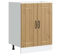 vidaXL Mueble bajo para Fregadero Lucca Madera Artesanal de Roble, gabinete de Base de Cocina, Unidad Base de Fregadero de Cocina, cajón de gabinete de Base de Cocina