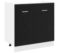 vidaXL Mueble Bajo para Fregadero Roble Negro 80x46x81,5 cm Madera Ingenierizada