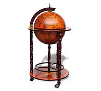 vidaXL Mueble Bar para Bebidas con Forma de Bola del Mundo Minibar Armario de Globo Terráqueo Clásico Vino Decoración de Madera de Eucalipto