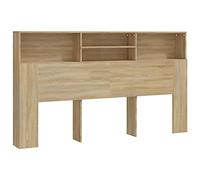 vidaXL Mueble Cabecero Armario Cabezal Almacenaje Dormitorio Habitación Mobiliario Muebles Decoración Adorno Color Roble Sonoma 180x19x103,5 cm