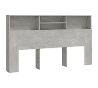 vidaXL Mueble Cabecero Armario Cabezal Almacenaje Dormitorio Habitación Mobiliario Muebles Decoración Adorno Gris Hormigón 180x19x103,5 cm