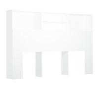 vidaXL Mueble Cabecero Armario Cabezal Almacenaje Dormitorio Habitación Mobiliario Muebles Decoración Adorno Blanco 160x19x103,5 cm