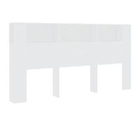 vidaXL Mueble Cabecero Armario de Cama con Almacenaje Pared Dormitorio Estantería Habitación Libros Decoraciones Blanco 200x18,5x104,5 cm