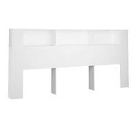vidaXL Mueble Cabecero Armario de Cama con Almacenaje Pared Dormitorio Estantería Habitación Libros Decoraciones Blanco 220x18,5x104,5 cm