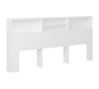 vidaXL Mueble cabecero armario de cama con almacenaje y estantería para libros blanco 220x19x103,5 cm