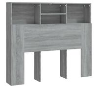 vidaXL Mueble cabecero con armario y almacenaje – Estantería Gris Sonoma 120x19x103,5 cm