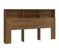vidaXL Mueble Cabecero Armario de Cama con Almacenaje Pared Dormitorio Estantería Habitación Libros Decoraciones Color Marrón Roble 180x19x103,5 cm