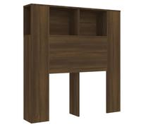 vidaXL Mueble Cabecero Armario de Cama con Almacenaje Pared Dormitorio Estantería Habitación Libros Decoraciones Marrón Roble 100x18,5x102,5 cm