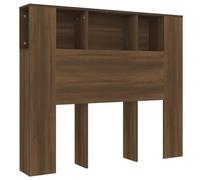 vidaXL Mueble Cabecero Armario de Cama con Almacenaje Pared Dormitorio Estantería Habitación Libros Decoraciones Color Roble Marrón 120x18,5x102,5 cm