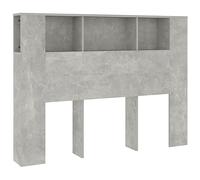 vidaXL Mueble Cabecero Armario de Cama con Almacenaje Pared Dormitorio Estantería Habitación Libros Decoraciones Gris Hormigón 140x18,5x104,5 cm