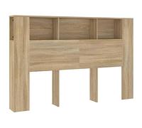 vidaXL Mueble Cabecero Armario de Cama con Almacenaje Pared Dormitorio Estantería Habitación Libros Decoraciones Color Roble Sonoma 160x18,5x104,5 cm