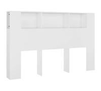 vidaXL Mueble Cabecero Armario de Cama con Almacenaje Pared Dormitorio Estantería Habitación Libros Decoraciones Blanco 160x18,5x104,5 cm