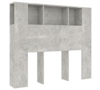 vidaXL Mueble Cabecero Armario de Cama con Almacenaje Pared Dormitorio Estantería Habitación Libros Decoraciones Gris Hormigón 120x18,5x102,5 cm