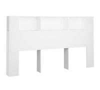 vidaXL Mueble Cabecero Armario de Cama con Almacenaje Pared Dormitorio Estantería Habitación Libros Decoraciones Blanco 180x18,5x104,5 cm