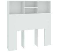 vidaXL Mueble Cabecero Armario de Cama con Almacenaje Pared Dormitorio Estantería Habitación Libros Decoraciones Blanco 100x19x103,5 cm