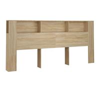 vidaXL Mueble Cabecero Armario de Cama con Almacenaje Pared Dormitorio Estantería Habitación Libros Decoraciones Color Roble Sonoma 220x18,5x104,5 cm