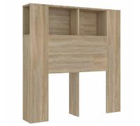vidaXL Mueble Cabecero Armario de Cama con Almacenaje Pared Dormitorio Estantería Habitación Libros Decoraciones Color Roble Sonoma 100x18,5x102,5 cm