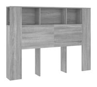 vidaXL Mueble Cabecero Armario de Cama con Almacenaje Pared Dormitorio Estantería Habitación Libros Decoraciones Color Gris Sonoma 140x18,5x104,5 cm