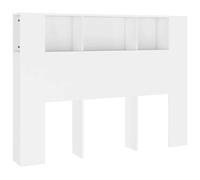 vidaXL Mueble Cabecero Armario de Cama con Almacenaje Pared Dormitorio Estantería Habitación Libros Decoraciones Blanco 140x18,5x104,5 cm