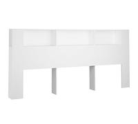 vidaXL Mueble cabecero armario de cama con almacenaje y estantería Blanco 220x18,5x104,5 cm