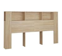 vidaXL Mueble Cabecero Armario de Cama con Almacenaje Pared Dormitorio Estantería Habitación Libros Decoraciones Color Roble Sonoma 180x18,5x104,5 cm