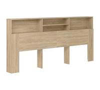 vidaXL Mueble Cabecero Armario de Cama con Almacenaje Pared Dormitorio Estantería Habitación Libros Decoraciones Color Roble Sonoma 220x19x103,5 cm