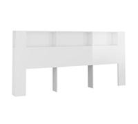 Vidaxl mueble cabecero blanco brillante 220x18,5x104,5 cm