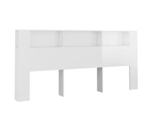 Vidaxl mueble cabecero blanco brillante 220x18,5x104,5 cm