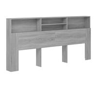 vidaXL Mueble Cabecero Armario de Cama con Almacenaje Pared Dormitorio Estantería Habitación Libros Decoraciones Color Gris Sonoma 220x19x103,5 cm