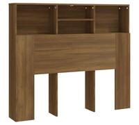 vidaXL Mueble Cabecero Armario de Cama con Almacenaje Pared Dormitorio Estantería Habitación Libros Decoraciones Marrón Roble 120x19x103,5 cm