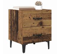 vidaXL Mueble Cama con cajón 2 pcs Madera Vieja 40 x 35 x 47,5 cm, Mesita rústica, Mesa pequeña con cajón, Almacenamiento Compacto, práctica con Estante Abierto