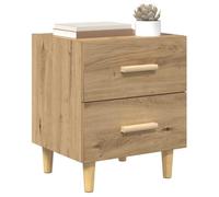 vidaXL Mueble Cama con cajón 2 pcs Roble Artesanal 40 x 35 x 47.5cm, Mesita de Noche rústica, Almacenamiento de Madera, Mesa Moderna con cajones, Estilo Tradicional
