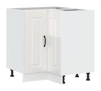 vidaXL Mueble de cocina Kalmar Madera de ingeniería Blanco brillante Gabinete base de esquina