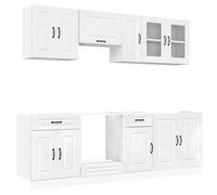 vidaXL Conjunto de gabinetes de cocina Kalmar Blanco de Alto Brillo 8 pzas