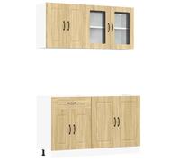 vidaXL Mueble cocina Kalmar roble sonoma 4 pzas madera contrachapada