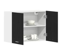 vidaXL Gabinete Colgante de Cocina en Roble Negro de, con Mucho Espacio de Almacenamiento y Hecho de Madera de Calidad. Ideal para Interiores, fácil de armar y de 80 cm, Utensilios