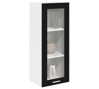 vidaXL Mueble Colgante con Estante Riga Roble Negro 40 x 31 x 100 cm, Amplio Almacenamiento, Armario de Cocina Resistente, organizadores Modernos para optimizar el Espacio