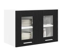 vidaXL Mueble Colgante con Estante Riga Roble Negro 60 x 31 x 40 cm, Amplio Almacenamiento, Armario de Cocina Resistente, organizadores Modernos para optimizar el Espacio