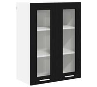 vidaXL Mueble Colgante con Estante Riga Roble Negro 60 x 31 x 80 cm, Amplio Almacenamiento, Armario de Cocina Resistente, organizadores Modernos para optimizar el Espacio