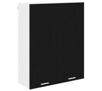 vidaXL Mueble Colgante con Estante Riga Roble Negro 80 x 31 x 100 cm, Amplio Almacenamiento, Armario de Cocina Resistente, organizadores Modernos para optimizar el Espacio