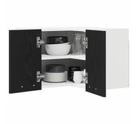 vidaXL Mueble Colgante con Estante Riga Roble Negro y 57 x 57 x 40 cm, Amplio Almacenamiento, Armario de Cocina Resistente, organizadores Modernos para optimizar el Espacio