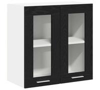 vidaXL Armario Colgante de Vidrio en Roble Negro de, una Forma Moderna de almacenar en la Cocina con Mucho Espacio para exhibir. | Muy fácil de Montar, es un Mueble de Pared de 60 cm, Ideal para org