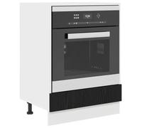 vidaXL Gabinete de Horno de Pared 60 x 46 x 81.5 cm en Madera de Roble Negra. Amplio Almacenamiento, Muebles de Cocina Modernos, diseño Que Ahorra Espacio, Requiere ensamblaje, fijación incluida, un