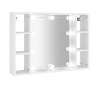 Vidaxl mueble con espejo y luces led blanco 76x15x55 cm