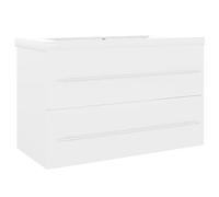 vidaXL Mueble con Lavabo Armario Tocado Fregadero Aseo Cuarto de Baño Inodoro Ducha Bañero Mobiliario Robusto Estable Madera Contrachapada Blanco