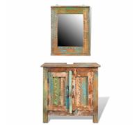 vidaXL Mueble para cuarto de baño Armario de almacenaje en madera reciclada con espejo